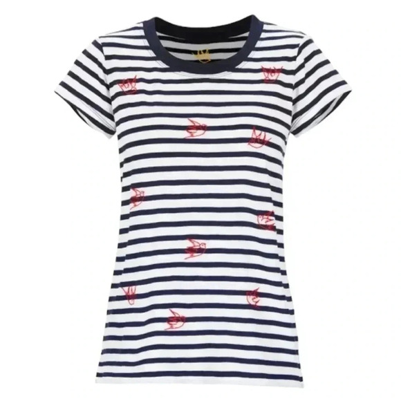 CAbi Aviation Tee 2022 - Blue White Striped Size S - Picture 1 of 9